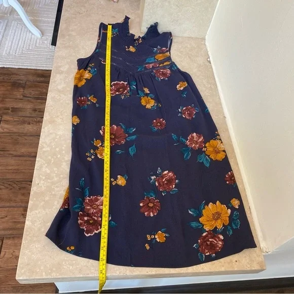 Xhilaration Purple Floral Women S Mock Neck Sleeveless Mini Shift Dress Bohemian - Picture 12 of 15